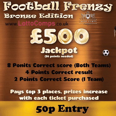 Football Frenzy Bronze £500 Jackpot